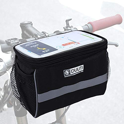 AlIXIN-Alforja impermeable ara bicicleta,con soporte para teléfono con pantalla táctil.Soporte para manillar GPS bolsa de almacenamiento para bicicleta,bolsa de tubo superior para bicicleta.