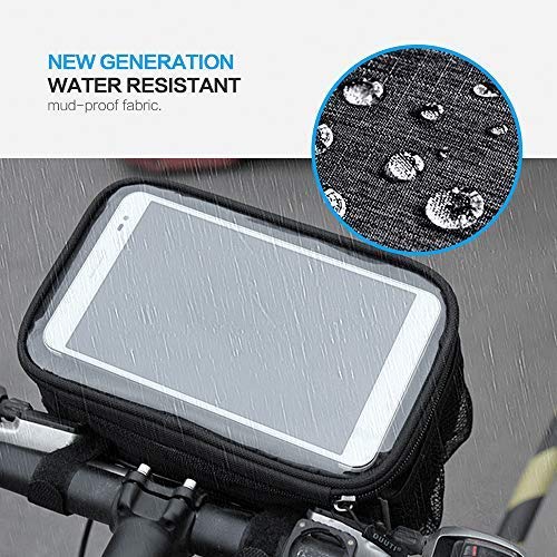 AlIXIN-Alforja impermeable ara bicicleta,con soporte para teléfono con pantalla táctil.Soporte para manillar GPS bolsa de almacenamiento para bicicleta,bolsa de tubo superior para bicicleta.