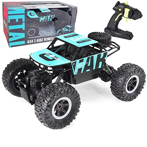 All-Terrain Alloy RC Auto Off-Road Vehicle Charging Four-Wheel Drive Bigfoot RC Buggy Children's Boy Model Toy Children's Adult Best Gift (Color : Red) (Green)