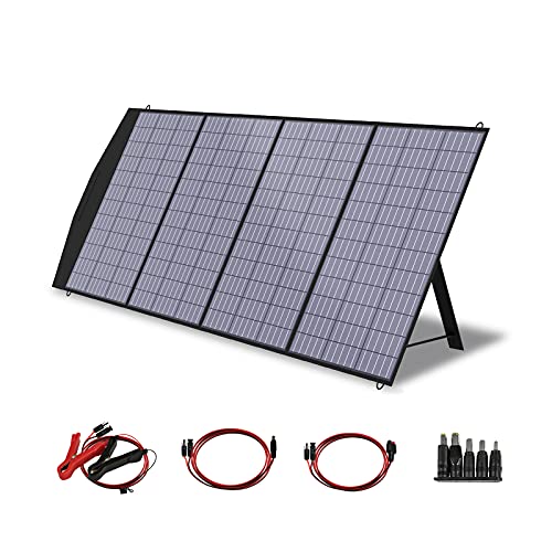 ALLPOWERS Panel solar plegable de 200 W, cargador solar plegable, panel solar portátil, célula solar estadounidense con salida MC-4 para estación eléctrica portátil,exterior, camping, RV, autocaravana