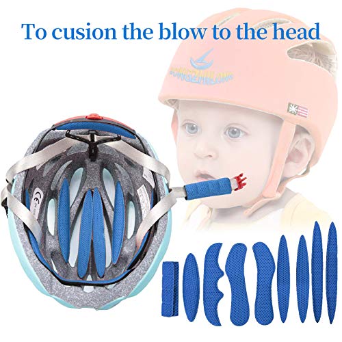 Almohadillas de espuma para casco Magic Stick 1 juego Forro anticolisión Protección de esponja con viscosa Cascos universales Almohadillas de repuesto para bicicleta Motocicleta eléctrica Azul