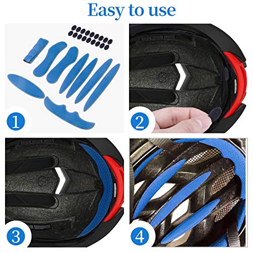 Almohadillas de espuma para casco Magic Stick 1 juego Forro anticolisión Protección de esponja con viscosa Cascos universales Almohadillas de repuesto para bicicleta Motocicleta eléctrica Azul