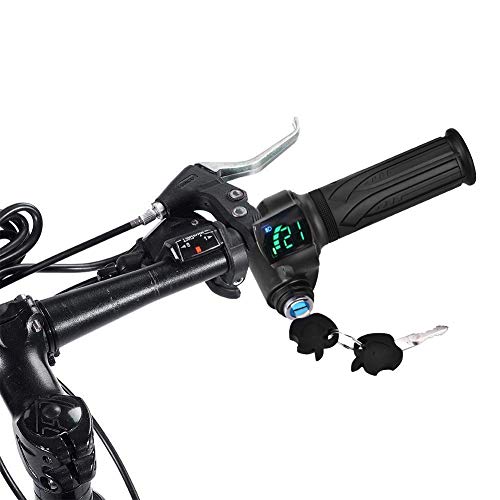 Alomejor Bike Grip Electric Bike Throttle Grip Scooter eléctrico Batería Voltaje Indicador LED Energía para Bicicletas eléctricas, automóviles, Scooters