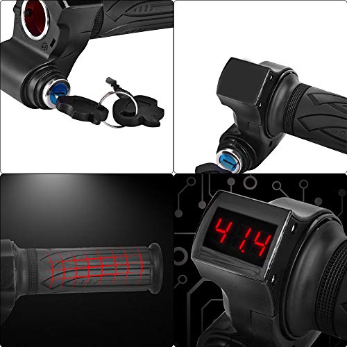 Alomejor Bike Grip Electric Bike Throttle Grip Scooter eléctrico Batería Voltaje Indicador LED Energía para Bicicletas eléctricas, automóviles, Scooters