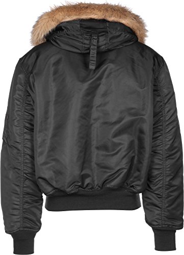 ALPHA INDUSTRIES 45P Hooded Abrigo, Noir (Black), L para Hombre