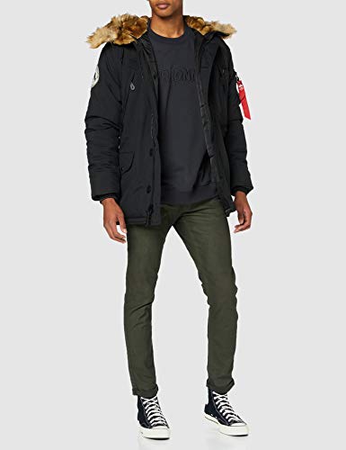 ALPHA INDUSTRIES Polar Jacket Parka, Negro (Black), L para Hombre