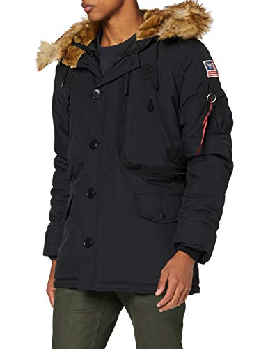 ALPHA INDUSTRIES Polar Jacket Parka, Negro (Black), L para Hombre