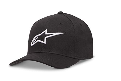 Alpinestar Ageless Hat Gorra Flexfit Visera Curva Logo Bordado 3D, Hombre, Black/White, S/M