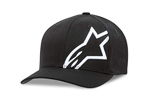 Alpinestar Corp Shift 2 Flexfit Gorra Flexfit Visera Curva Logo Bordado 3D, Hombre, Black/White, S/M