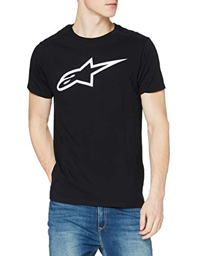 Alpinestars - Camiseta con Cuello Redondo de Manga Corta para Hombre, Color Blanco (Black/White), Talla Small