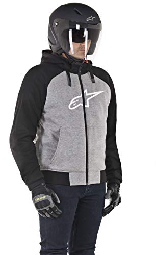 Alpinestars Chaqueta moto Chrome Sport Hoodie Melange Gray Black, Negro/Anthracite, XL