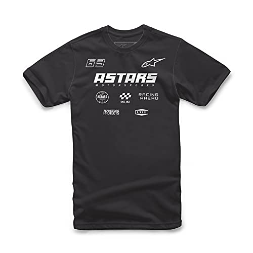 Alpinestars, Multi Race tee, Camisa Manga Corta, Negro, XL, Hombre