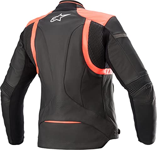 Alpinestars Stella Kira V2 - Chaqueta de piel para mujer, color negro y naranja, talla 38