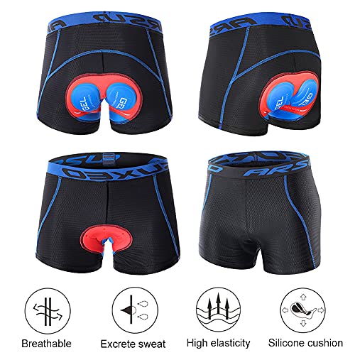 Alta Densidad Pantalones Cortos Hombre Gel 5D, ranspirable y de Secado Rápido Pantalones Ciclismo Hombre MTB,Antideslizante Culotte Ciclismo Hombre Acolchados(Size:XXL,Color:Rojo)