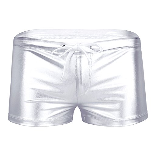 Alvivi Pantalones Cortos Ropa Interior Atractiva para Hombre Boxer Bañador Pantalón Corto Slip de Deporte M-XL Plateado XL
