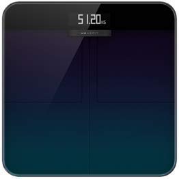 Amazfit Báscula de baño digital con gran pantalla LCD, detección de frecuencia cardíaca, alta precisión de medición de hasta 50 gramos, costes de calorías.