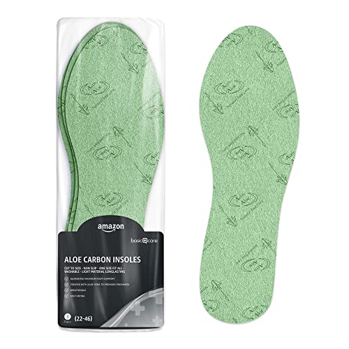 Amazon Basic Care - Plantillas de carbón activado - 3 pares (tamaño: 22-46)