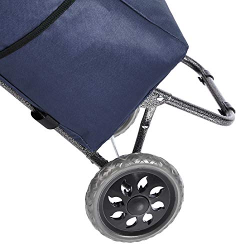 Amazon Basics - Carrito de la compra con 2 ruedas, 40 litros, color azul marino