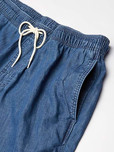 Amazon Essentials Drawstring Walk Short Pantalones Cortos, Lavado Medio, Chambray, M