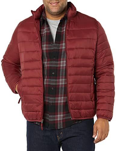 Amazon Essentials Lightweight Water-Resistant Packable Puffer Jacket Chaqueta, Rojo Oscuro, XXL