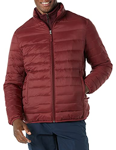 Amazon Essentials Lightweight Water-Resistant Packable Puffer Jacket Chaqueta, Rojo Oscuro, XXL