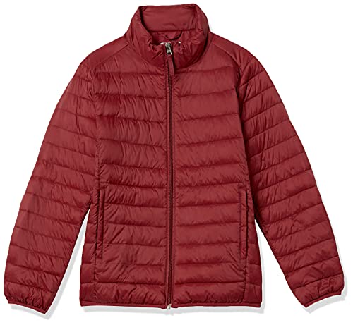 Amazon Essentials Lightweight Water-Resistant Packable Puffer Jacket Chaqueta, Rojo Oscuro, XXL