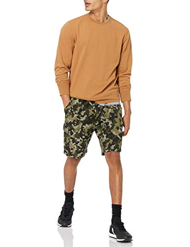 Amazon Essentials Pantalón Corto Cargo de Forro Polar, Verde Oliva, Camuflaje, XL