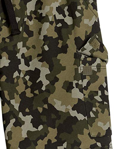 Amazon Essentials Pantalón Corto Cargo de Forro Polar, Verde Oliva, Camuflaje, XL