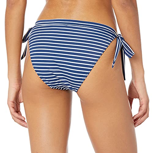 Amazon Essentials - Parte inferior de bikini con anudado lateral para mujer, Azul marino/Rayas, US XXL (EU 3XL - 4XL)