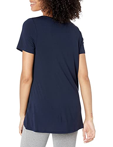 Amazon Essentials Relaxed-Fit Short-Sleeve Scoopneck Swing tee Athletic-Shirts, Azul Marino, L