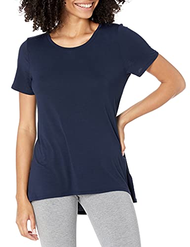 Amazon Essentials Relaxed-Fit Short-Sleeve Scoopneck Swing tee Athletic-Shirts, Azul Marino, L