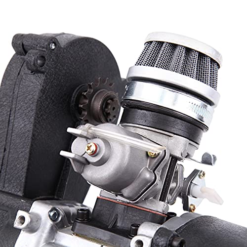 Ambienceo 49 CC Motor de 2 tiempos Motor de arranque por tracción Mini Pocket Pit Pullstart Carburador Filtro de aire Cabezal Dirt Bike Quad Pocket Bike