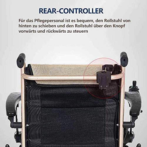 AMITD Silla De Ruedas Eléctrica,2 Baterías de Litio Extraíbles,Plegable Wheelchair Ligera De La Aleación De Aluminio Silla,conduzca con Potencia O Use como Silla De Ruedas Manual,Asiento de 45 cm