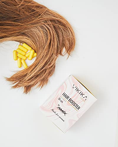 AMIX - Complejo Vitamínico - Vikika Gold Hair Booster - Mejora la Salud Capilar - Evita la Caída del Cabello - Suplemento con Vitamina E - Eficaces Suplementos Vitamínicos