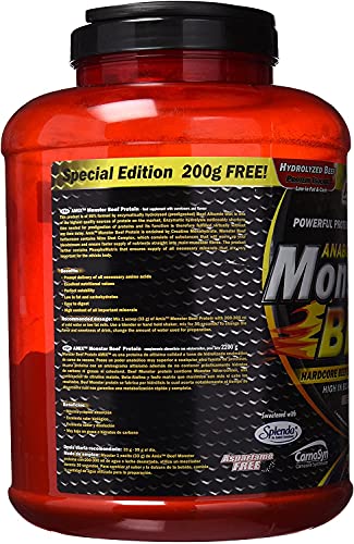 Amix - Monster Beef Protein - Suplemento Alimenticio - Mejora del Rendimiento - Proteína de Suero - Glutamina en Polvo - Nutrición - Proteína de Ternera - Sabor Chocolate - Bote de 2 Kg