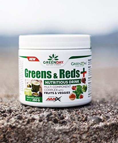 AMIX - Suplemento Alimenticio - Greens & Reds en Formato de 250 gramos - Gran Aporte de Vitaminas y Minerales - Mejora la Salud y Ayuda a Proteger tu Cuerpo