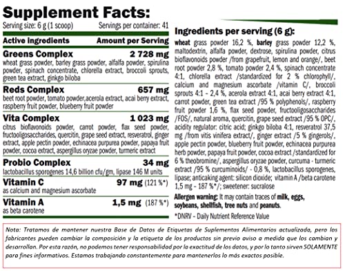 AMIX - Suplemento Alimenticio - Greens & Reds en Formato de 250 gramos - Gran Aporte de Vitaminas y Minerales - Mejora la Salud y Ayuda a Proteger tu Cuerpo