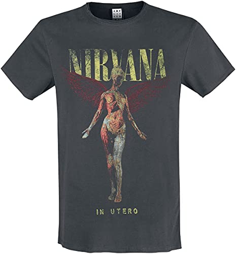 Amplified Nirvana-In Utero Colour Camiseta, Gris (Charcoal CC), M para Hombre