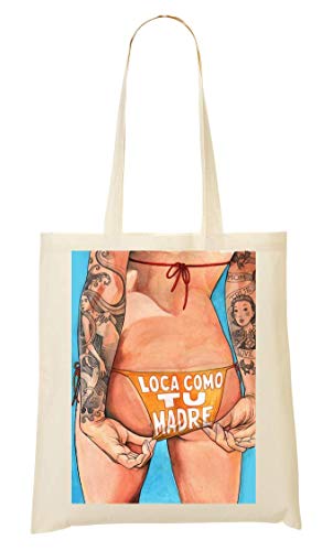 AMS Loco Como Madre Joke & Funny Collection Latino Lady Bolso De Mano Bolsa De La Compra