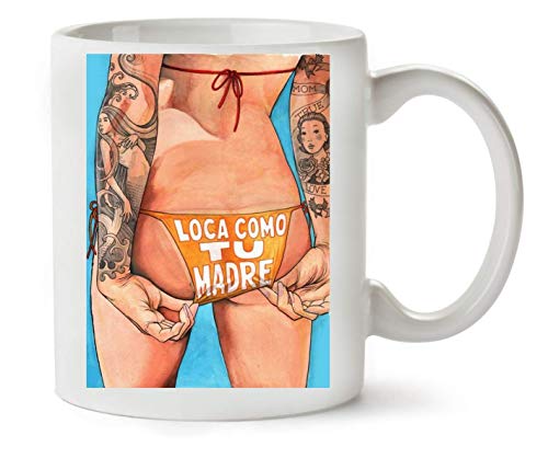 AMS Loco como Madre Joke & Funny Collection Latino Lady Taza para Café Y Té