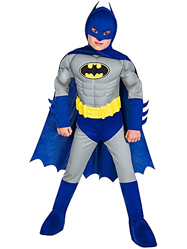 amscan 9908381 Batman Muscle Chest Costume, azul, gris