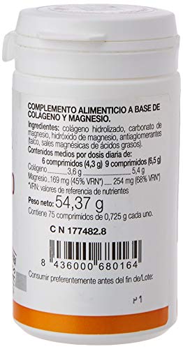 Ana Maria Lajusticia - Colágeno con magnesio – 75 comprimidos articulaciones fuertes y piel tersa. Regenerador de tejidos con colágeno hidrolizado tipo 1 y tipo 2. Envase para 12 días de tratamiento.