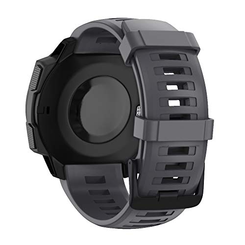 ANBEST Pulseras de Silicona Compatibles con Garmin Instinct Esports Correa, Pulsera de Suave Repuesto Deportiva para Garmin Instinct Tactical/Tide/Solar Smart Watch, Grafito