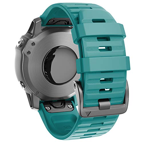 ANBEST Silicona Pulsera Compatible con Fenix ​​6X/Fenix ​​5X/Fenix 5X Plus/Fenix ​​6X Pro Correa, 26mm Repuesto de Liberación Rápida Deporte Correa para Fenix ​​3/​​3 HR Smart Watch, Falda Azul