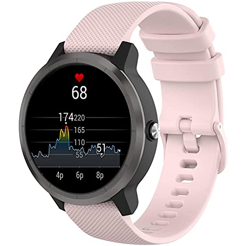 ANCHVN 20mm Correa de Reloj para Garmin Vivoactive 3 Vivomove HR Forerunner 245 645 Music, Correa de Repuesto de Silicona Suave para Accesorios Garmin Watche