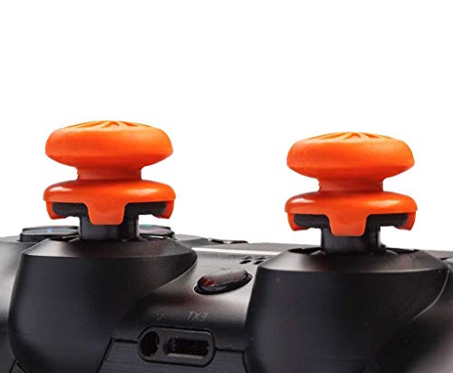 ANDERK Joystick Thumbstick Caps - Accesorios de Controlador de juego, Accesorios Esenciales para el Juego mando PS4 [playstation_4], Orange