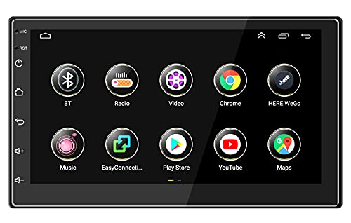 ANKEWAY 7 Pulgadas [2G+16G] Android Radio de Coche 2 DIN con RDS+FM+Navegación GPS/HiFi+WiFi+Bluetooth, 1080P HD Pantalla Táctil Sistema Multimedia Digital de Internet para Coche (2 DIN/DC-12V)