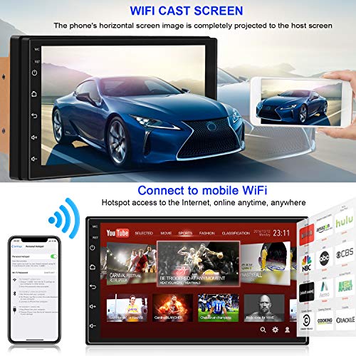 ANKEWAY Android 9,1 Radio de Coche 2 DIN Car Stereo 7 Pulgadas 1080P HD Pantalla Táctil+Llamadas Manos Libres Bluetooth+WiFi+Navegación GPS+Cámara de Visión Trasera+USB Doble+Reproductor de Internet