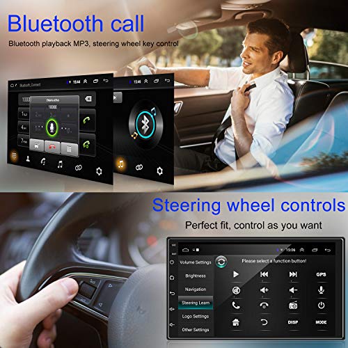 ANKEWAY Android 9,1 Radio de Coche 2 DIN Car Stereo 7 Pulgadas 1080P HD Pantalla Táctil+Llamadas Manos Libres Bluetooth+WiFi+Navegación GPS+Cámara de Visión Trasera+USB Doble+Reproductor de Internet