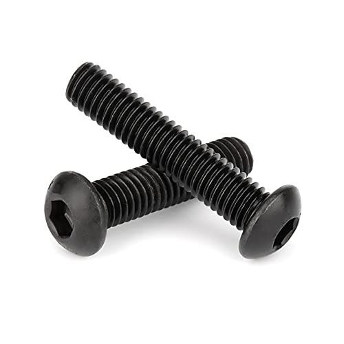 ANSIEDIO Tornillos Hexágono Interior de Cabeza Redonda - Tornillos Allen de Cabeza Botón - Tornillos Hexagonales de Acero de Aleación Negro - M6×20mm,20 pcs